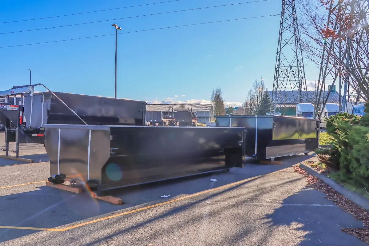 Roll-off dumpster ready for waste disposal at job site for Estate Cleanout Dumpster Rental in Creve Coeur